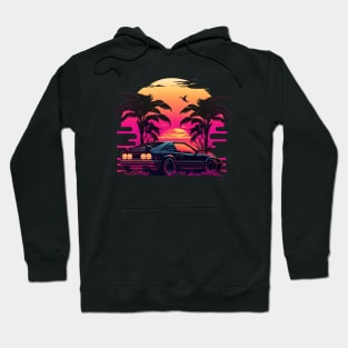 Retro Car in Synthwave Style Hoodie